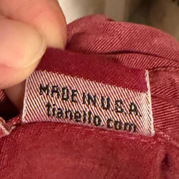 TIANELLO TENCEL "Suzy" Blouse Women's Sz XL Maroon Button Down Collared V Neck - Picture 5 of 6